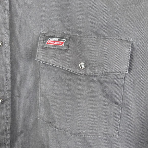 Dickies men’s black snap front shirt size large - Picture 6 of 8